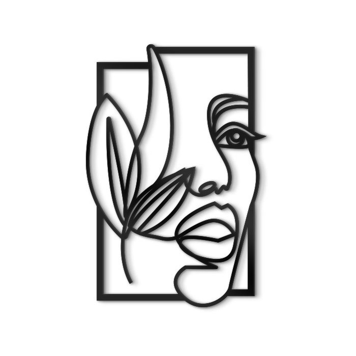 Διακόσμηση Τοίχου - πίνακες 3D - Woman with Flower