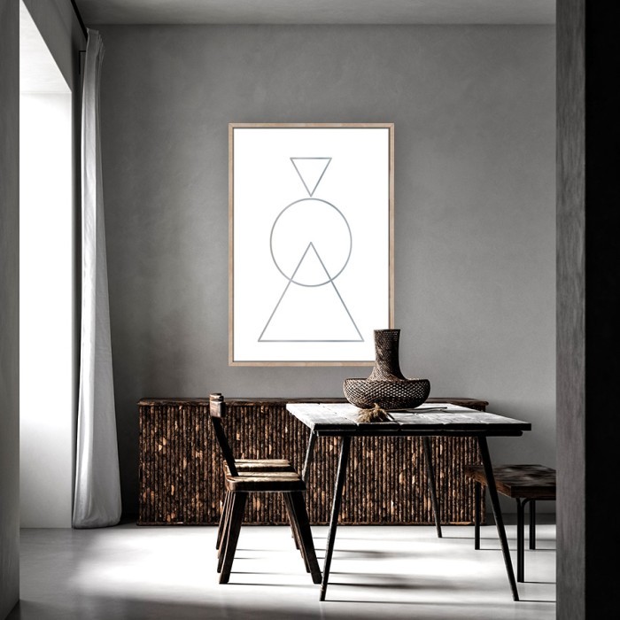 Αφίσα Poster Γεωμετρικά Σχήματα σε Silver - Ασημί για σαλόνι