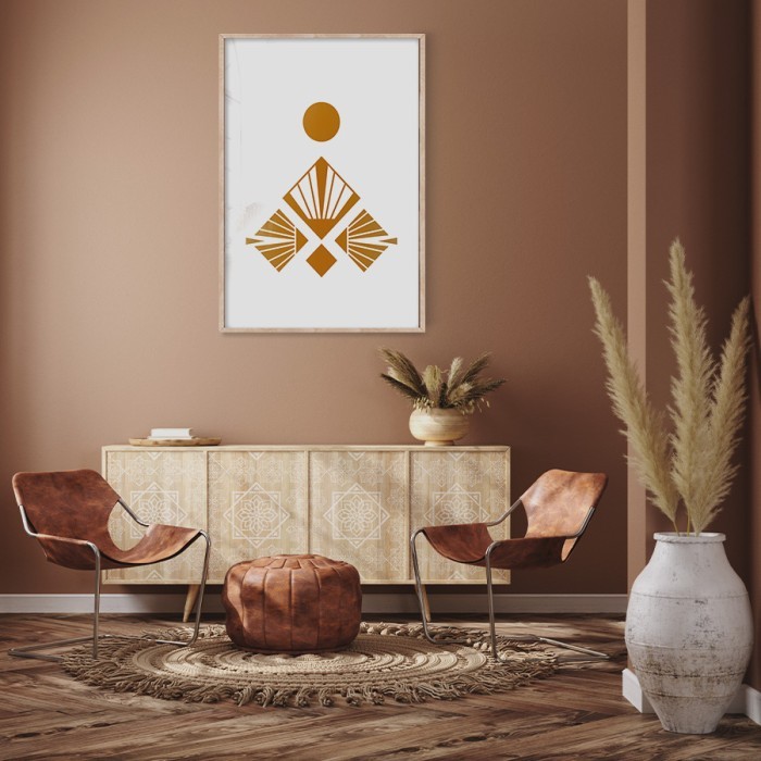 Αφίσα Poster Τριγωνική σύνθεση σε Gold - Χρυσό  για σαλόνι