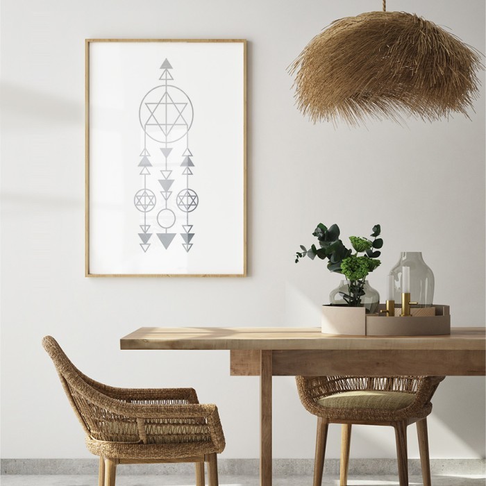Αφίσα Poster Γεωμετρική ονειροπαγίδα σε Silver - Ασημί για σαλόνι