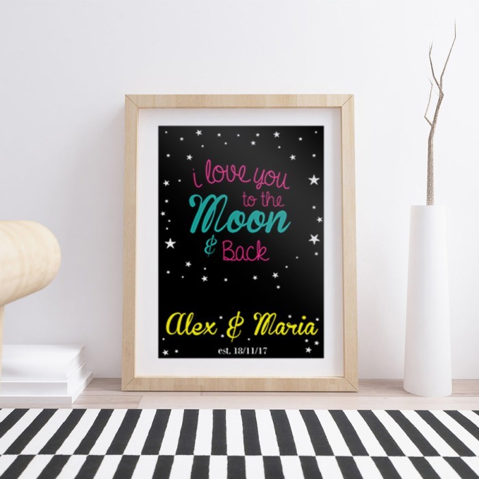 Αφίσα Poster I love you to the moon & back με κορνίζα