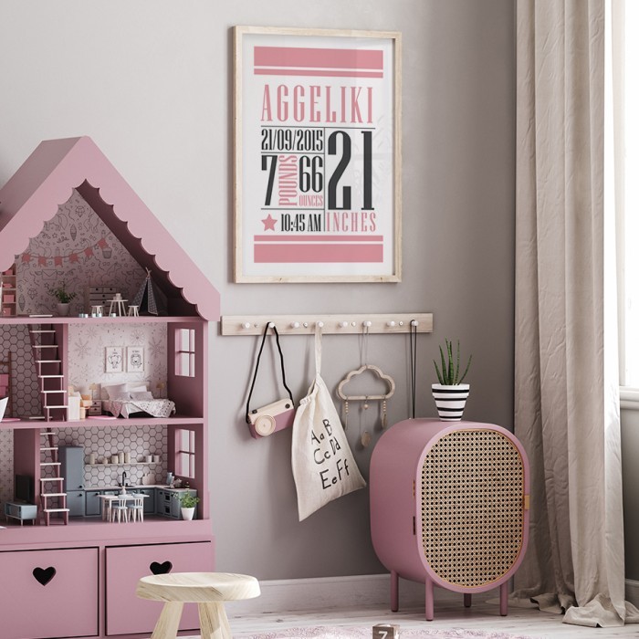 Αφίσα Poster Γέννηση κοριτσιού για παιδικό δωμάτιο 
