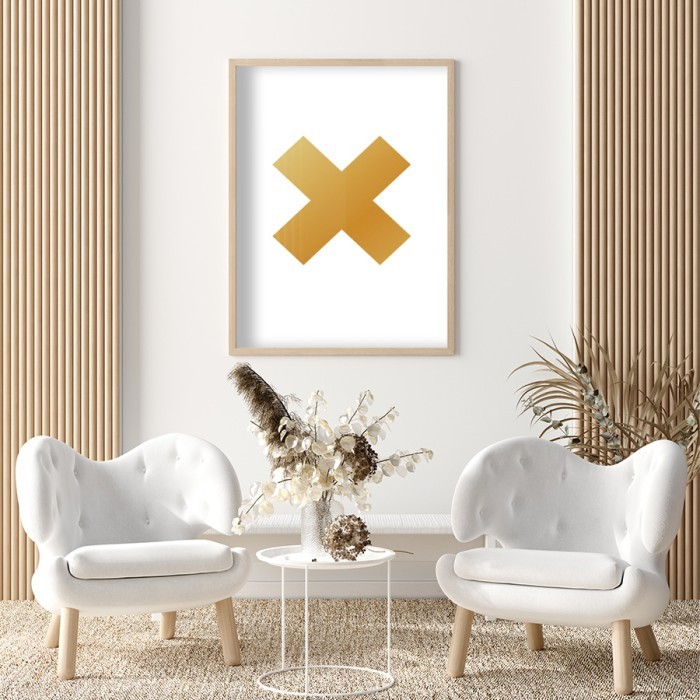 Αφίσα Poster Σημείο Χ | Gold για σαλόνι