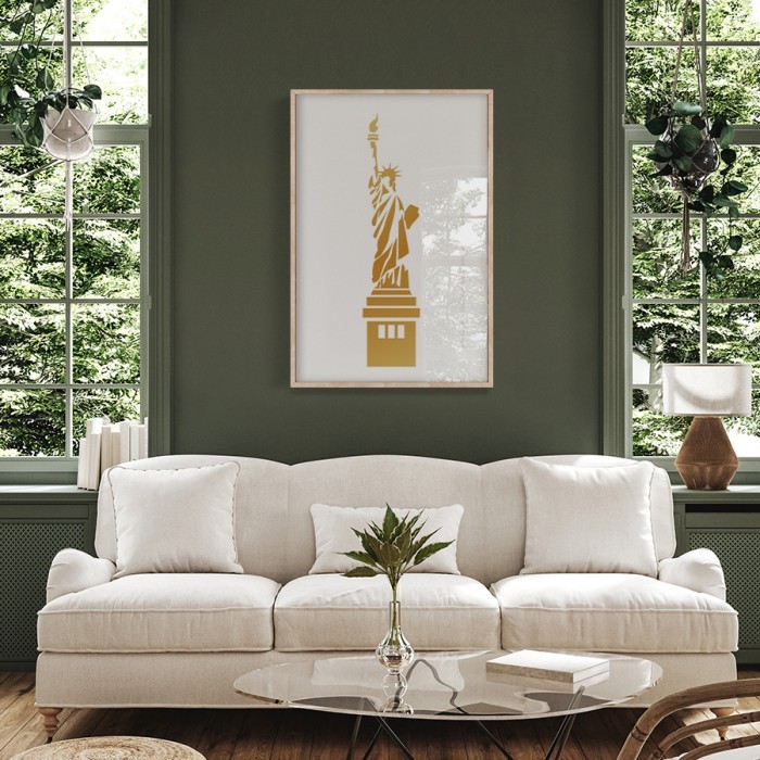 Αφίσα Poster Άγαλμα της ελευθερίας σε Gold - Χρυσό  για σαλόνι