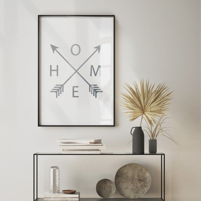 Αφίσα Poster Home σε Silver - Ασημί  με κορνίζα