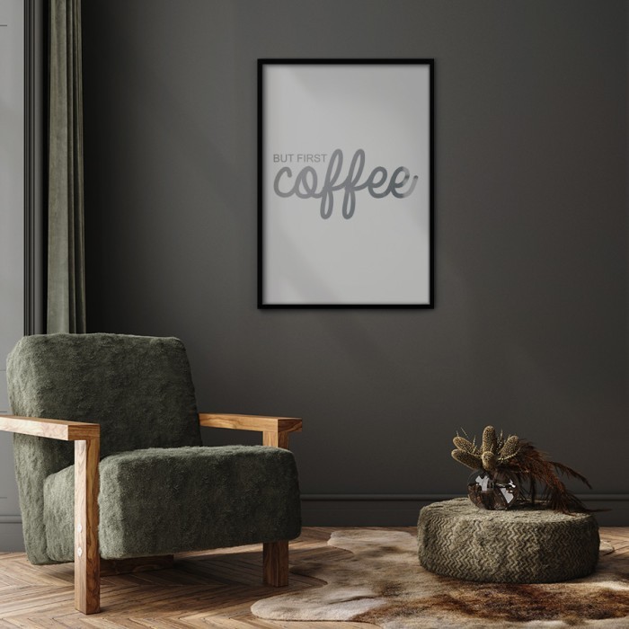 Αφίσα Poster Coffee σε Silver - Ασημί για σαλόνι