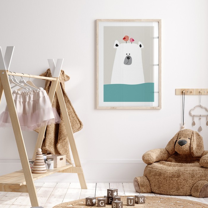 Αφίσα Poster Πολική Αρκούδα για παιδικό δωμάτιο 