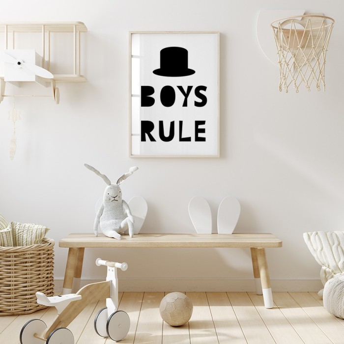 Αφίσα Poster Boys Rule για παιδικό δωμάτιο 