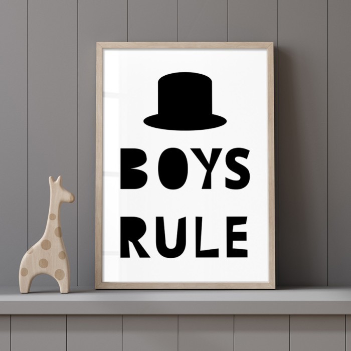 Αφίσα Poster Boys Rule με κορνίζα