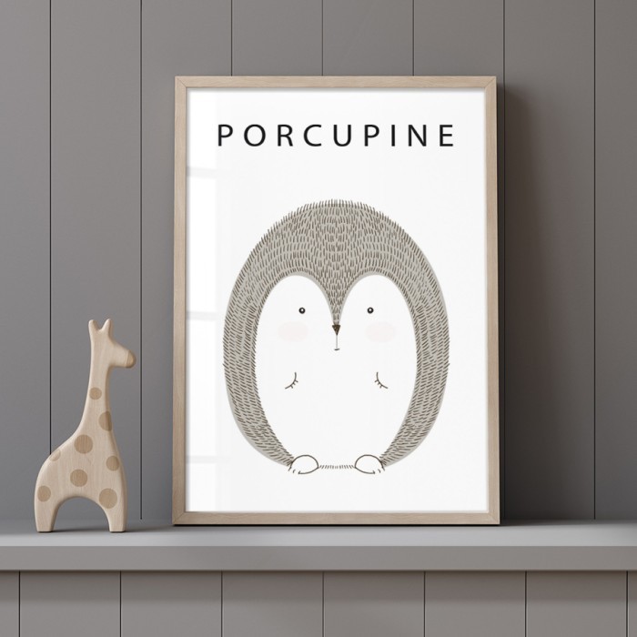 Αφίσα Poster Porcupine με κορνίζα