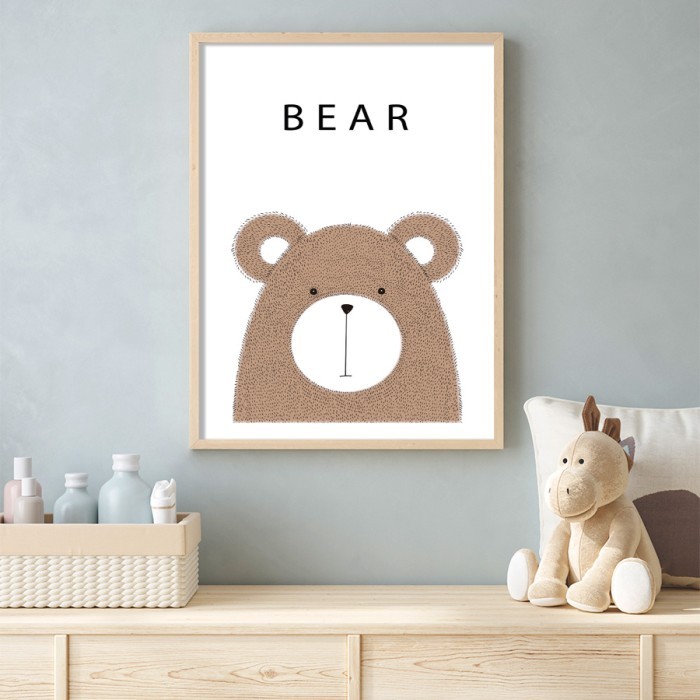 Αφίσα Poster Παιδικός Αρκούδος με κορνίζα