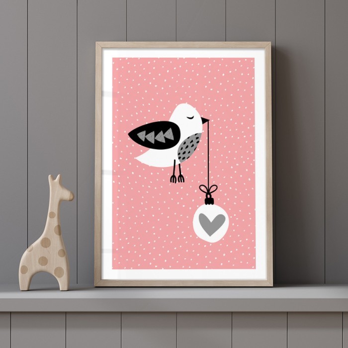 Αφίσα Poster Bird love με κορνίζα
