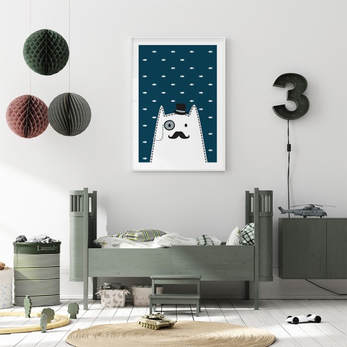 Αφίσα Poster Κύριος γάτος για παιδικό δωμάτιο 