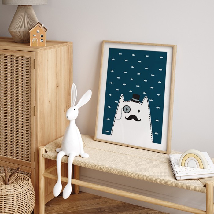Αφίσα Poster Κύριος γάτος με κορνίζα