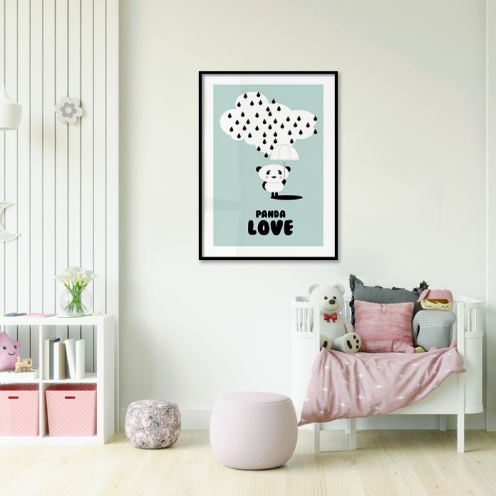 Αφίσα Poster Rainy panda για παιδικό δωμάτιο 