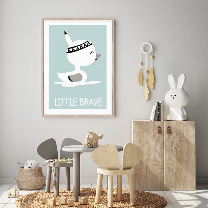 Αφίσα Poster Little brave duck για παιδικό δωμάτιο 