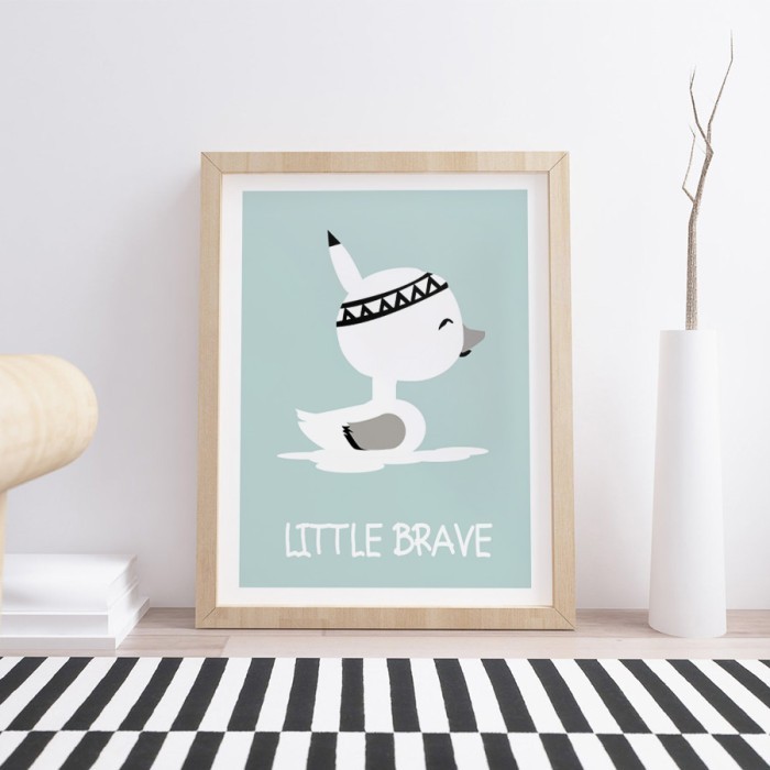 Αφίσα Poster Little brave duck με κορνίζα