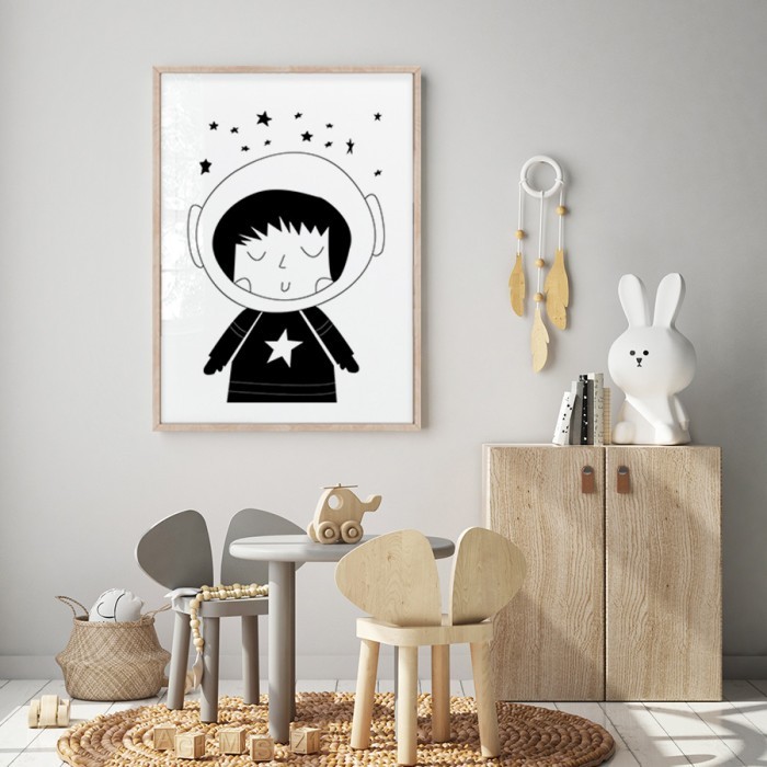 Αφίσα Poster Κορίτσι Αστροναύτης για παιδικό δωμάτιο 