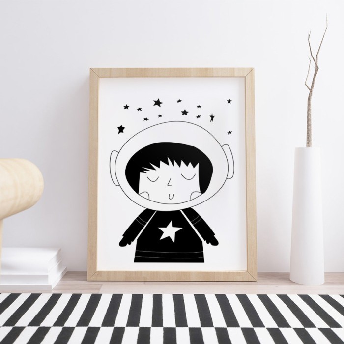Αφίσα Poster Κορίτσι Αστροναύτης με κορνίζα