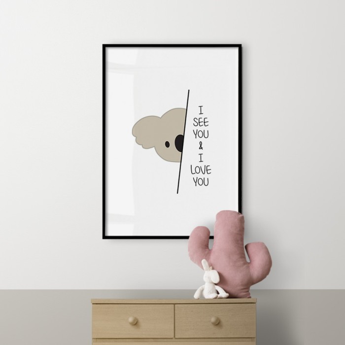 Αφίσα Poster Μικρό κοάλα με κορνίζα