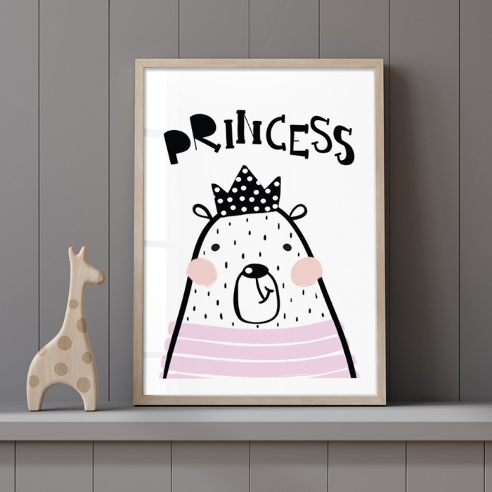 Αφίσα Poster Seal: princess με κορνίζα
