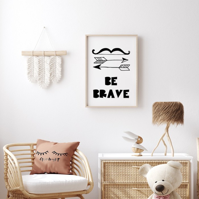 Αφίσα Poster Be brave για παιδικό δωμάτιο 