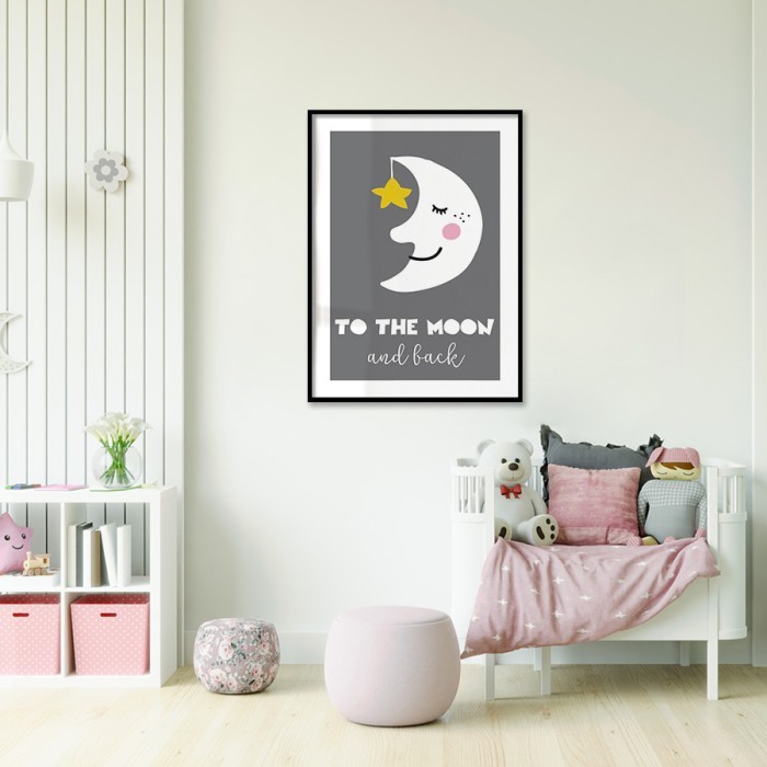 Αφίσα Poster Φεγγάρι με χαμόγελο για παιδικό δωμάτιο 