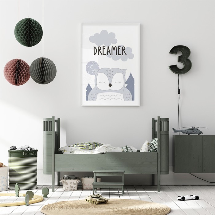 Αφίσα Poster Owl dreamer για παιδικό δωμάτιο 