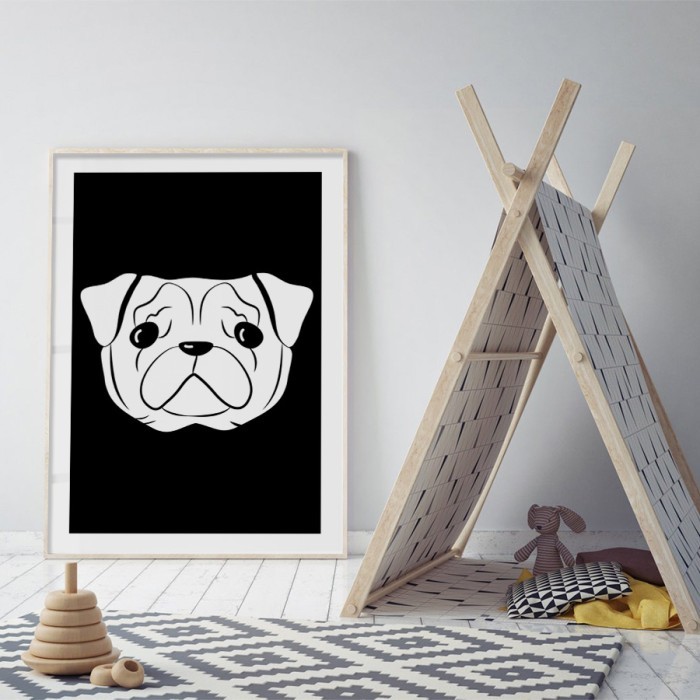 Αφίσα Poster Πορτρέτο σκύλου με κορνίζα