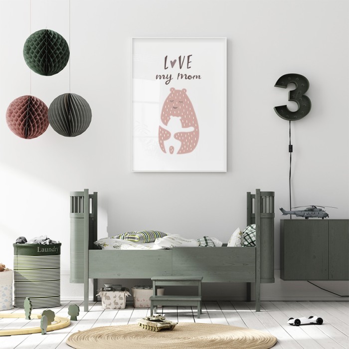 Αφίσα Poster Bear: Love my mom για παιδικό δωμάτιο 
