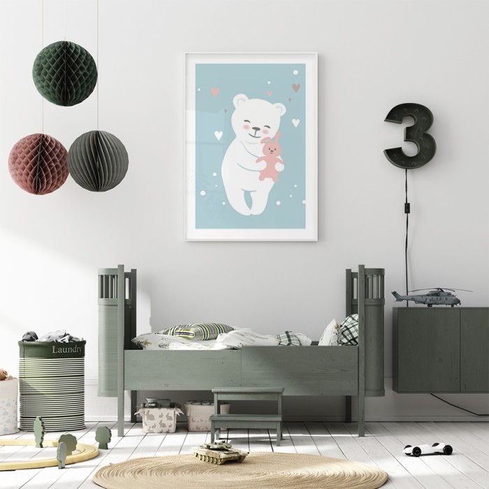 Αφίσα Poster Χαρούμενη αρκουδίτσα για παιδικό δωμάτιο 