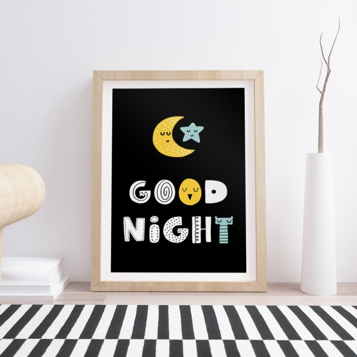 Αφίσα Poster Good Night με κορνίζα