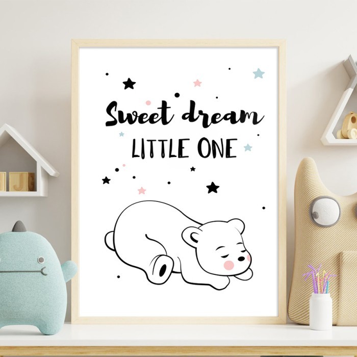 Αφίσα Poster Μικρό αρκουδάκι με κορνίζα
