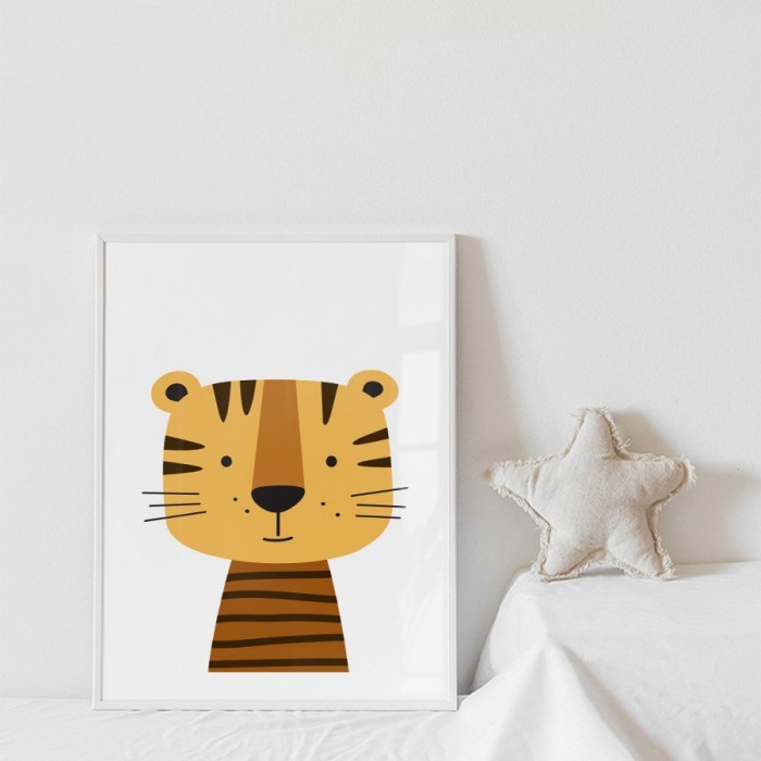 Αφίσα Poster Χαριτωμένη τίγρης με κορνίζα