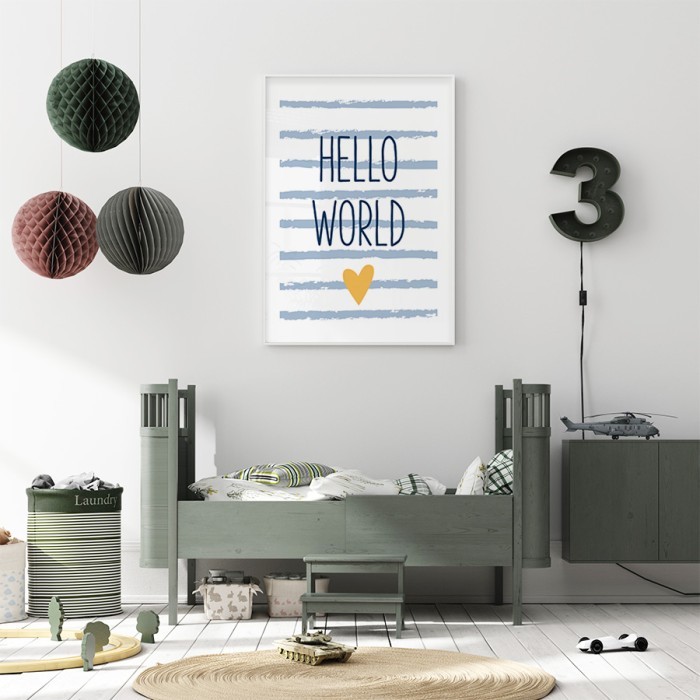 Αφίσα Poster Hello world για παιδικό δωμάτιο 
