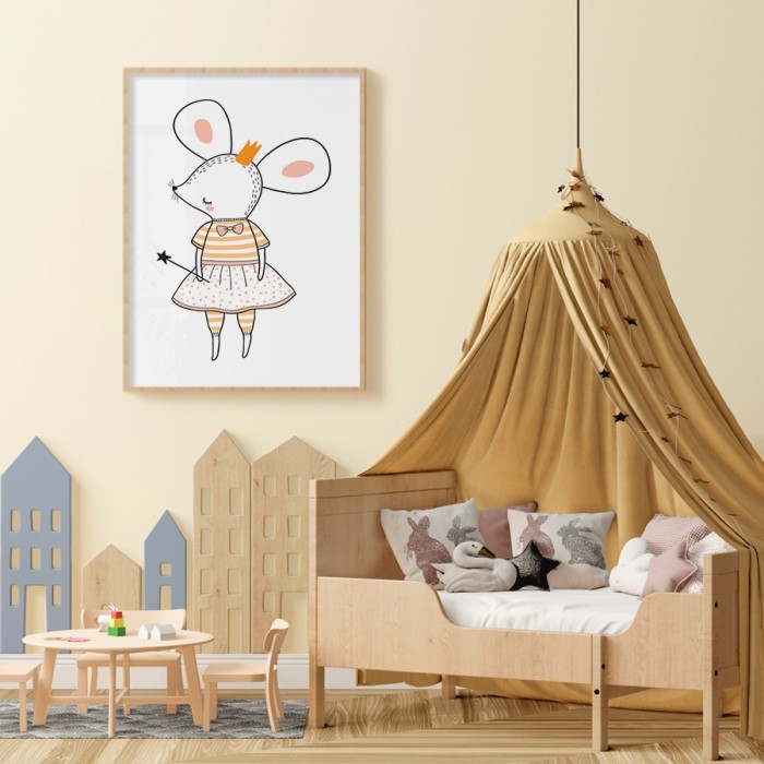 Αφίσα Poster Λαγουδίτσα με φόρεμα για παιδικό δωμάτιο 