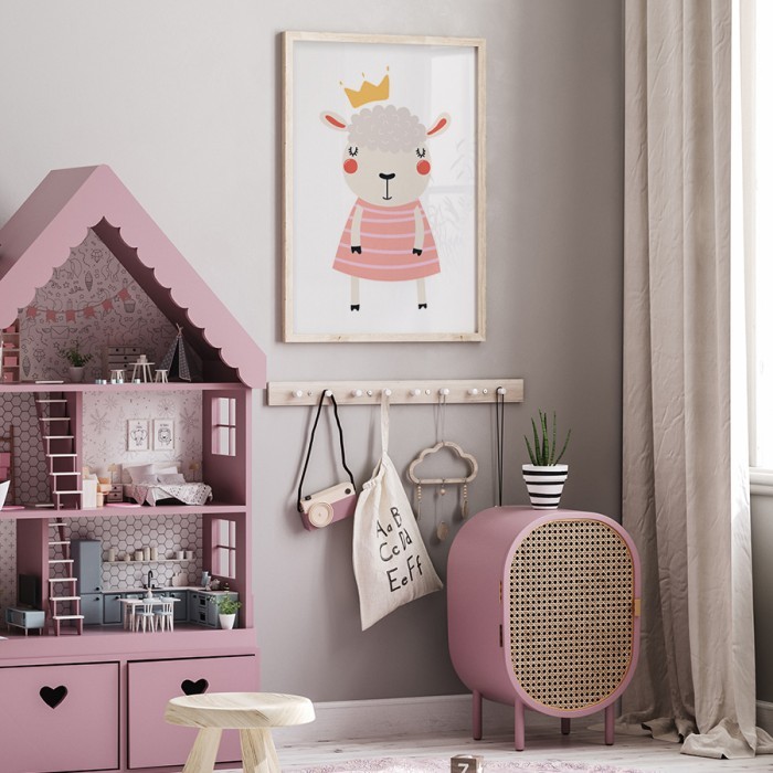 Αφίσα Poster Προβατάκι βασίλισσα για παιδικό δωμάτιο 