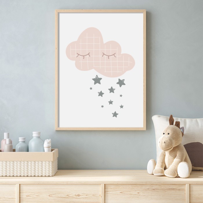 Αφίσα Poster Βροχή από αστέρια με κορνίζα