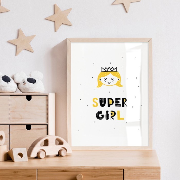 Αφίσα Poster Super Girl με κορνίζα