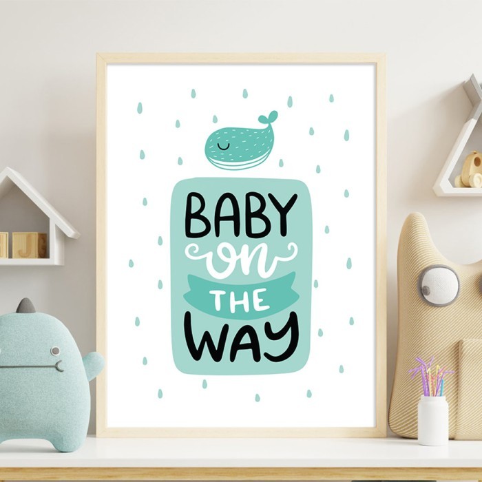 Αφίσα Poster Baby on the way με κορνίζα