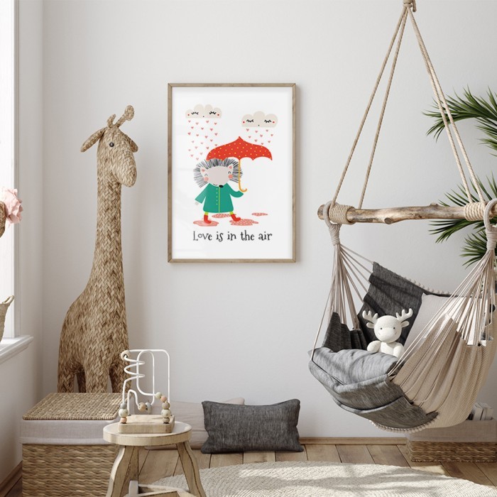 Αφίσα Poster Ποντικός με ομπρέλα για παιδικό δωμάτιο 
