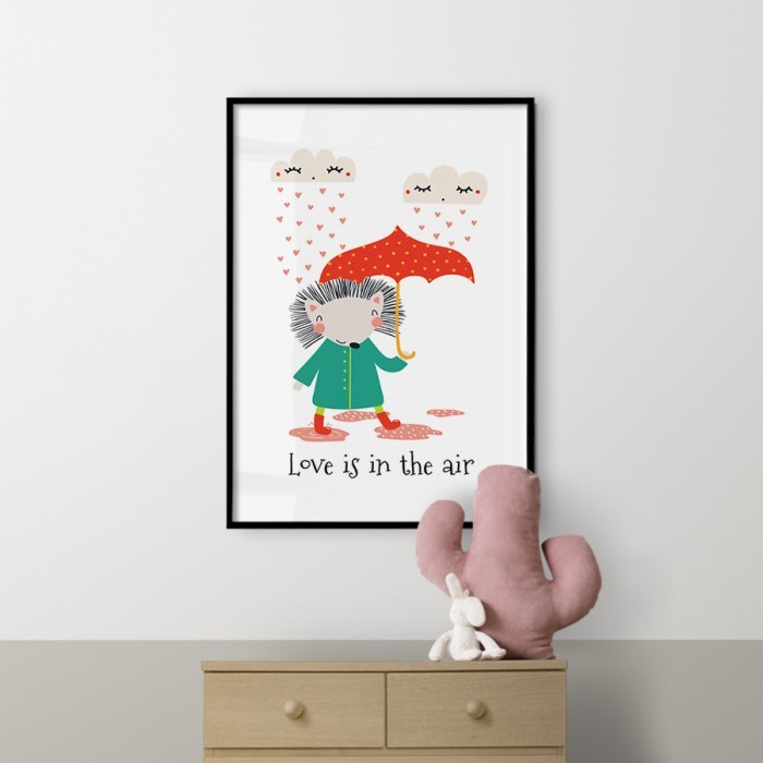 Αφίσα Poster Ποντικός με ομπρέλα με κορνίζα