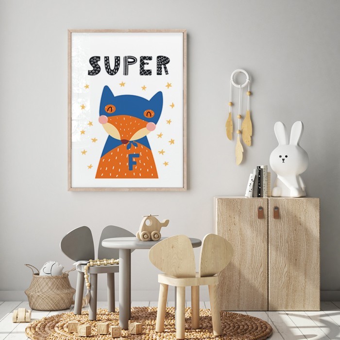 Αφίσα Poster Super fox για παιδικό δωμάτιο 