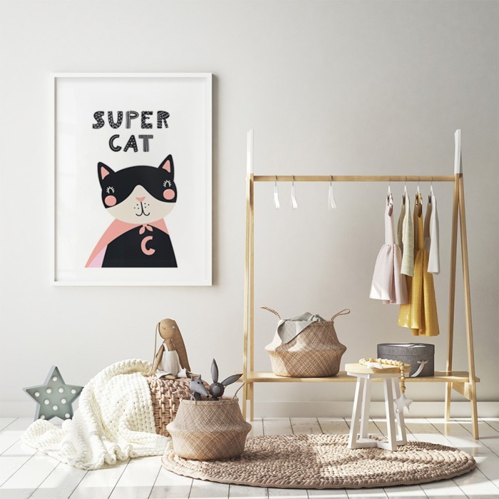 Αφίσα Poster Super cat για παιδικό δωμάτιο 