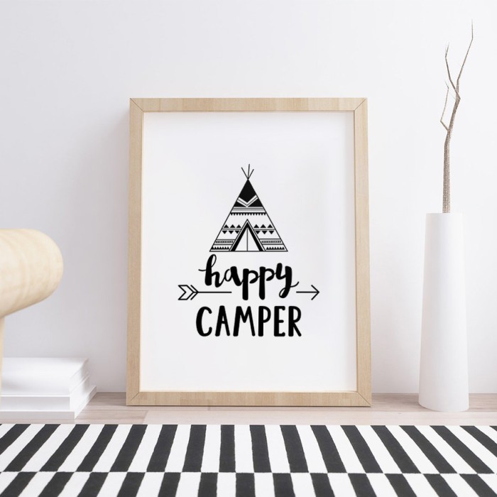 Αφίσα Poster Happy camper με κορνίζα