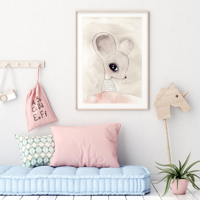 Αφίσα Poster Cute mouse για παιδικό δωμάτιο 