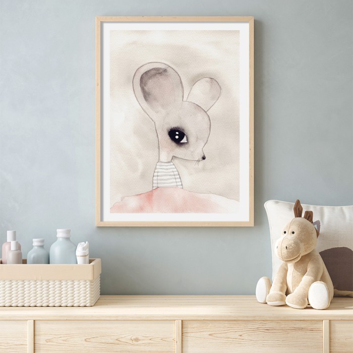 Αφίσα Poster Cute mouse με κορνίζα