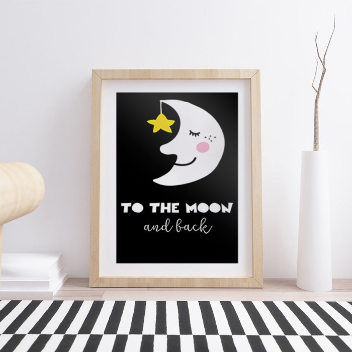 Αφίσα Poster Λευκό φεγγάρι με κορνίζα