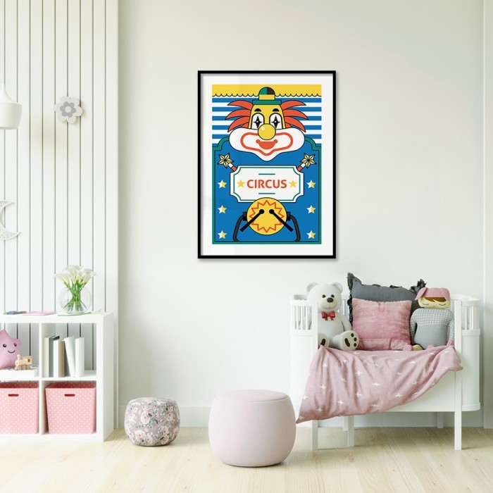 Αφίσα Poster Κλόουν με τύπμανα για παιδικό δωμάτιο 