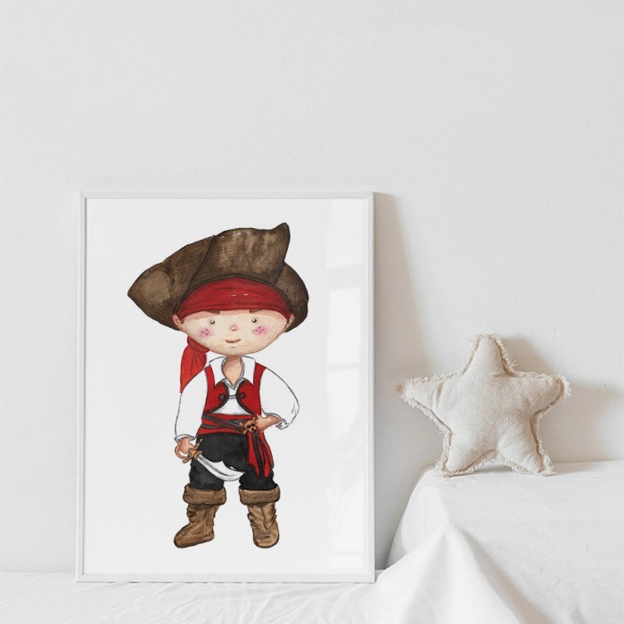 Αφίσα Poster Παιδάκι πειρατής με κορνίζα